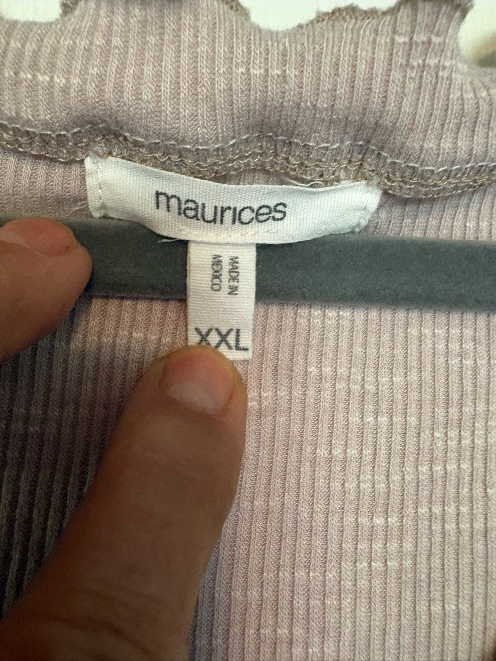 Maurices Tan Ribbed V-Neck Ruffle-Trim Tank - Picture 2 of 4